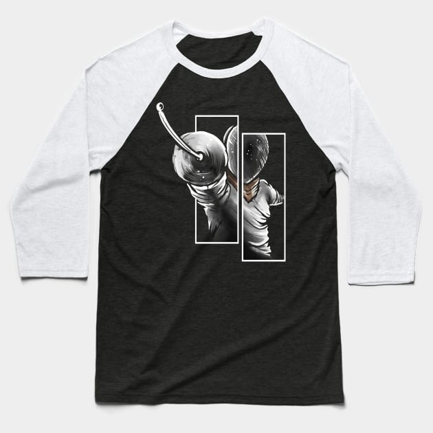 Fencer From The Front - Fencing Baseball T-Shirt by SinBle